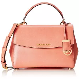 peach leather purse