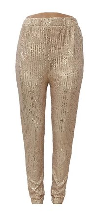 gold sequin joggers