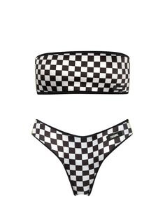 dixperfect two pieces bikini sets swimsuit sports style low scoop crop top high waisted high cut cheeky bottom