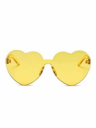 Yellow Heart Frame Sunglasses |