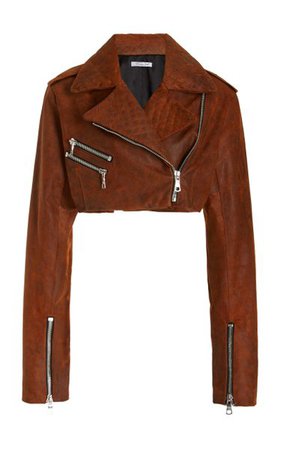 Cropped Leather Moto Jacket By Laquan Smith | Moda Operandi