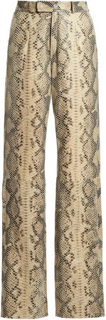 Zeynep Arcay Snake-Effect Leather Pants