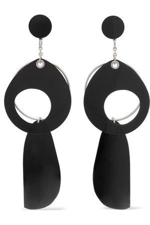 Miu Miu | Acetate and silver-tone clip earrings | NET-A-PORTER.COM