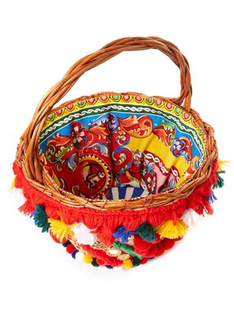 Dolce & Gabbana PomPom-Embellished Basket Bag