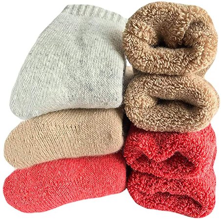 Womens Super Thick Wool Socks - Soft Warm Comfort Casual Crew Winter Socks (Pack of 3-5), Multicolor at Amazon Women’s Clothing store