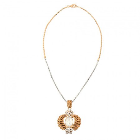 DOLCE & GABBANA Necklace with Maria Heart Pendant Gold 06036
