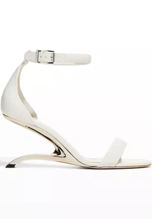 Alexander McQueen Arc Calfskin Architectural-Heel Sandals