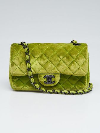 Chanel - velvet lime green bag