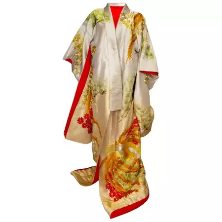 Vintage 1960s' Ceremonial /Wedding Kimono from Kyoto Japan at 1stDibs | kyoto wedding
