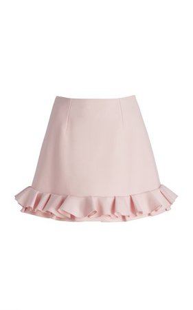 Ruffled Hem Wool-Blend Mini Skirt By Carolina Herrera | Moda Operandi