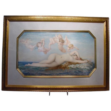 Delphine de Cool 1872 Painted Porcelain Venus on Waves : Beverly Hills Antiques | Ruby Lane