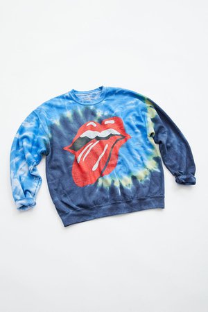 The Rolling Stones Tie-Dye Crew Neck Sweatshirt | Urban Outfitters