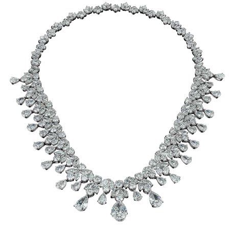 David Rosenberg Platinum 96 Carats Pear and Round Shape Diamond Tiara Necklace For Sale at 1stDibs | necklace tiara, david rosenberg jewelry