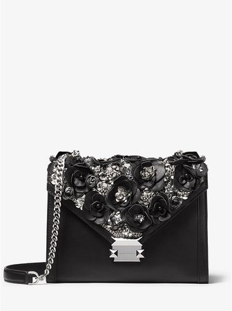 Whitney Large Floral Embellished Leather Convertible Shoulder Bag | Michael Kors