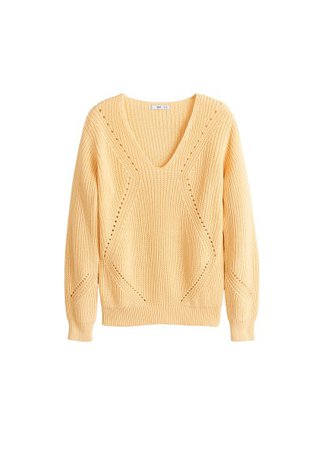 MANGO Open work-detail sweater