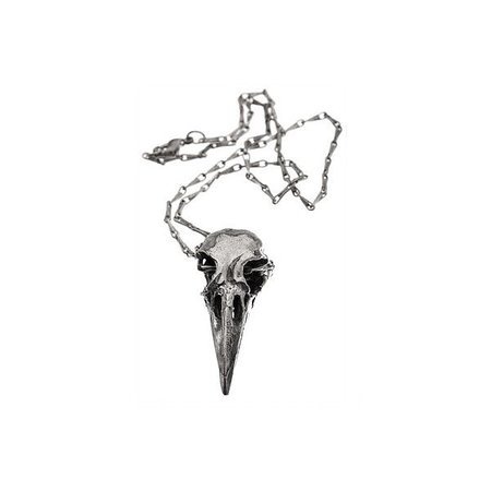 Silver Crow Skull Necklace
