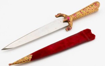 dagger red gold