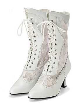 Victorian White Boots