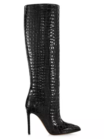 Shop Paris Texas 105MM Crocodile-Embossed Leather Knee-High Boots | Saks Fifth Avenue