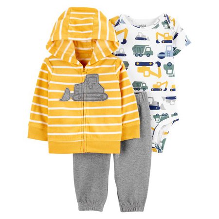 Baby Yellow Boy Cardigan, Bodysuit & Pant Outfit, 3 pc set, Sizes 0/3-24 Months - Carter's