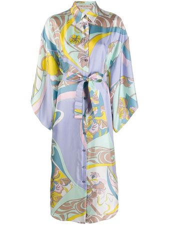 Emilio Pucci Abstract Floral Print Shirt Dress - Farfetch