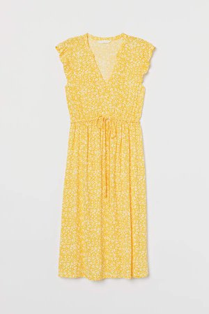 MAMA Dress with Lace - Yellow