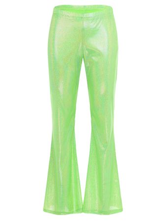 Hippie Girl Costume Womens 70's Disco Flared Pants Shiny Bell Bottomed Trousers Halloween Party Disco Dance Club Clothes| | - AliExpress
