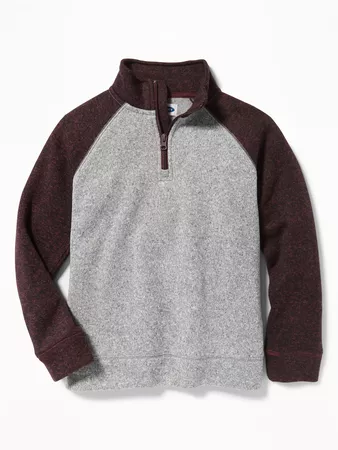 Color-Blocked Sweater-Fleece 1/4-Zip Pullover for Boys | Old Navy