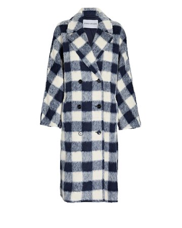 STAND Mikaela Double-Breasted Check Coat | INTERMIX®