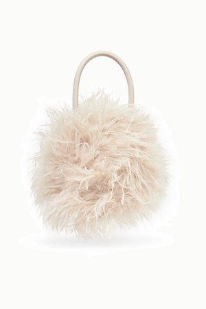 Loeffler Randall | Zadie feather-embellished leather tote | NET-A-PORTER.COM