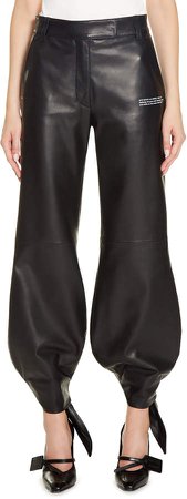 Off-White c/o Virgil Abloh Balloon-Bow Leather Pants Size: 36
