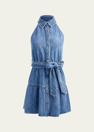 Alice + Olivia Miranda Sleeveless Denim Mini Dress - Bergdorf Goodman