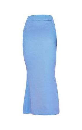 Blue Textured Chiffon Fishtail Midaxi Skirt | PrettyLittleThing USA