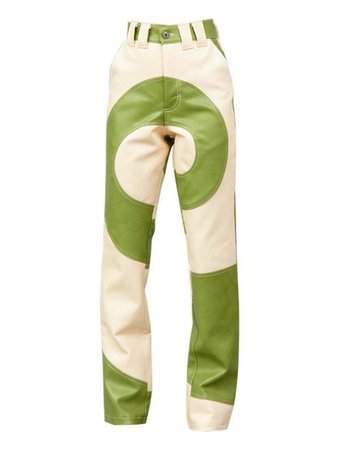 green and white pants