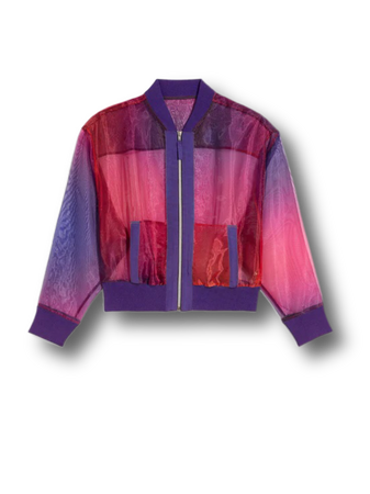 Sunset Sheer Bomber Jacket purple red