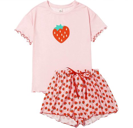 cute kawaii strawberry pajamas