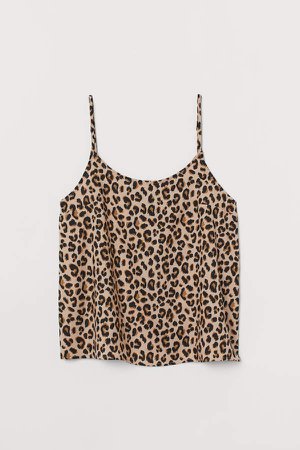 Patterned Camisole Top - Beige