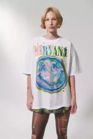 Nirvana Distressed T-Shirt Dress | Urban Outfitters Canada