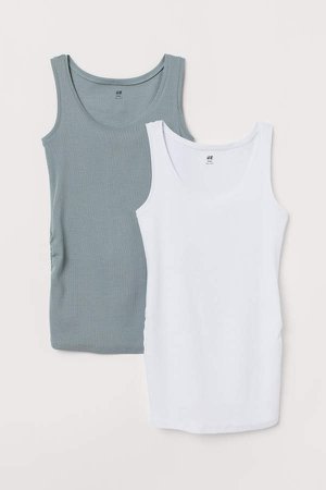 MAMA 2-pack Cotton Tank Tops - White