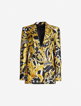 VERSACE - Baroque-print silk jacket | Selfridges.com