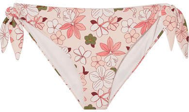 Broochini Floral-print Bikini Briefs - Pastel pink