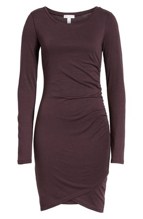 Leith Ruched Long Sleeve Dress | Nordstrom