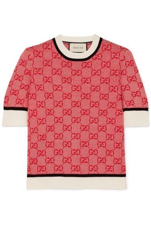 GUCCI Intarsia wool and cotton-blend sweater