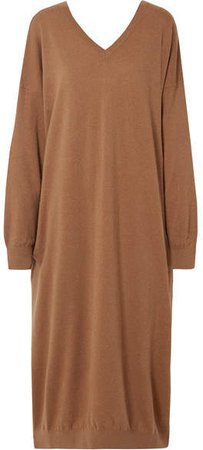 Oversized Wool And Alpaca-blend Dress - Light brown