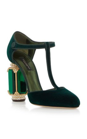 Jewel Embellished Velvet Pump By Dolce & Gabbana | Moda Operandi