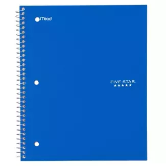 Five Star 1 Subject Wide Ruled Solid Spiral Notebook (Color Will Vary) : Target