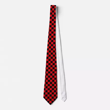 Red and Black Checkerboard Tie | Zazzle