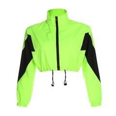 Store DogDog Neon Green and Black Crop Track Jacket