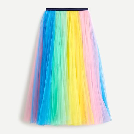 J.Crew: Rainbow Tulle Maxi Skirt For Women