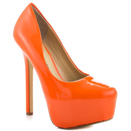 Orange high heels
